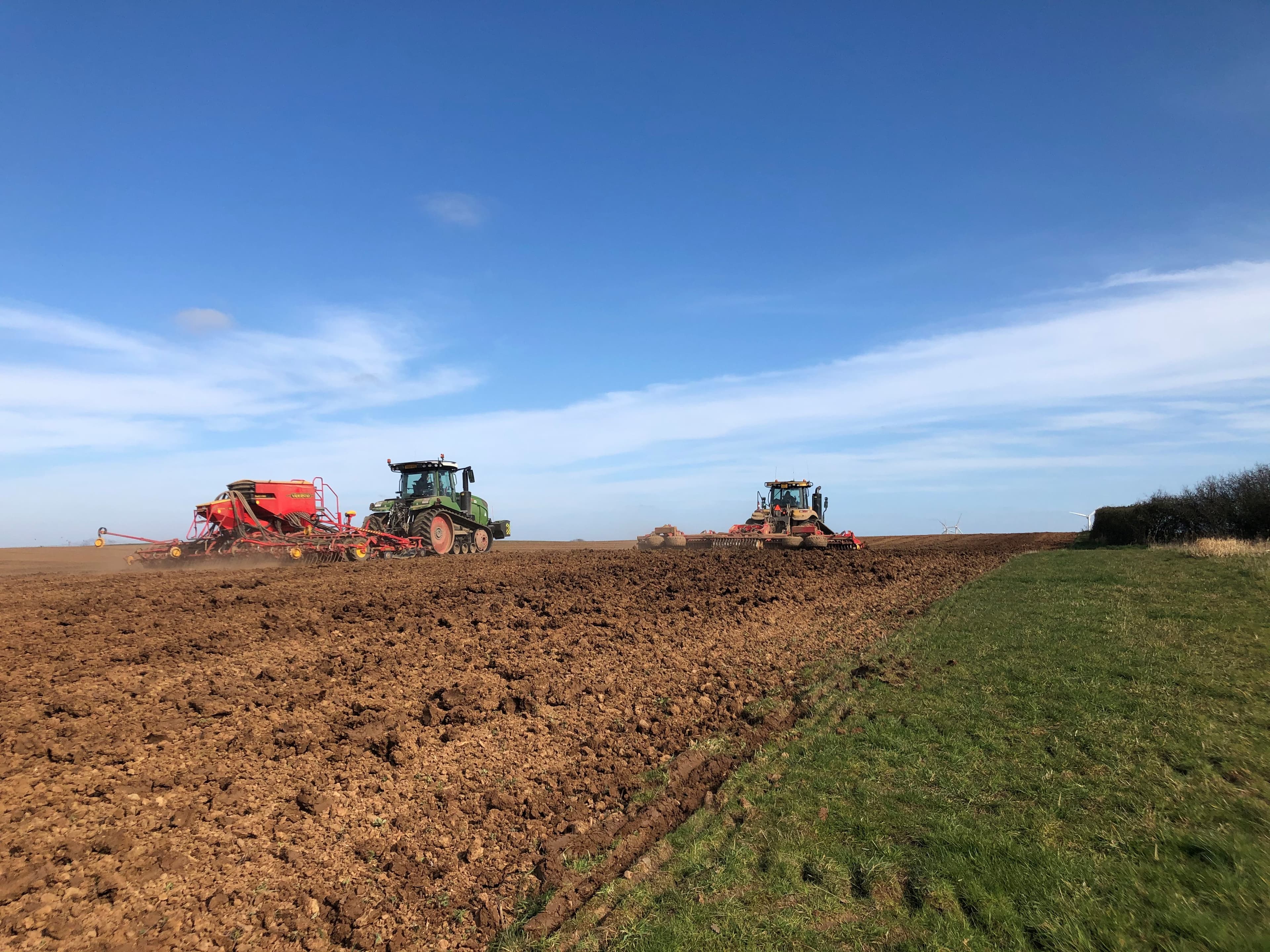 Rob and Jennifer working together. Spring Sowing going well!!